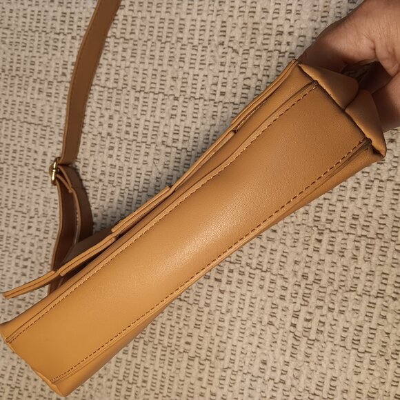 Alexis Bendel women's caramel color woven front flap shoulder purse - Picture 4 of 16